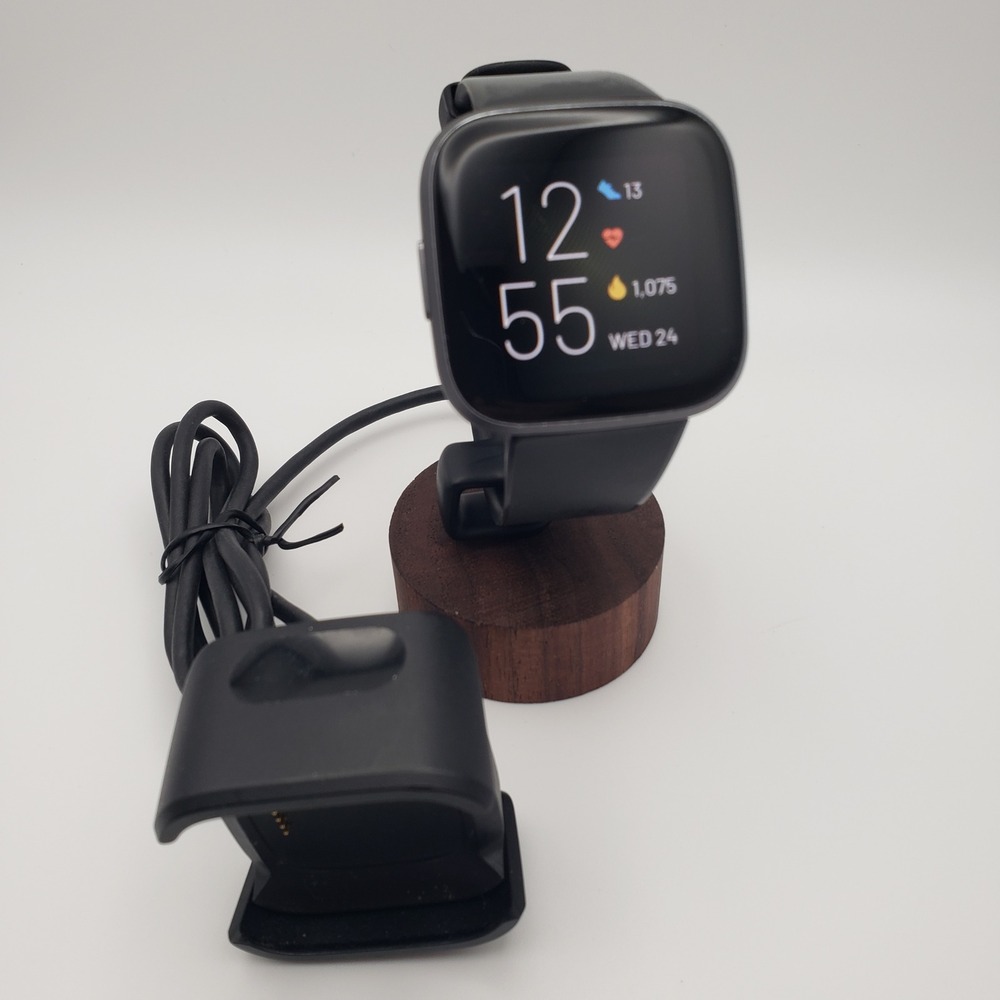 Fitbit Versa 2 Smartwatch Large Black FB507 Heart Rate Fitness Activity Tracker